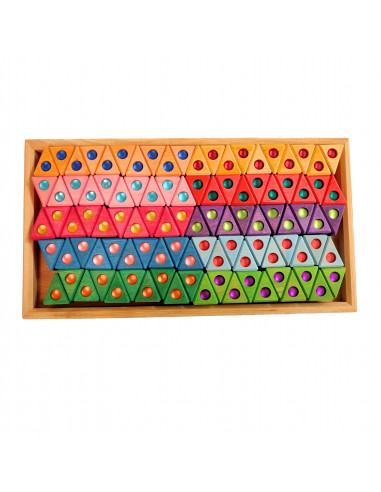 Houten driehoekjes met fonkelstenen