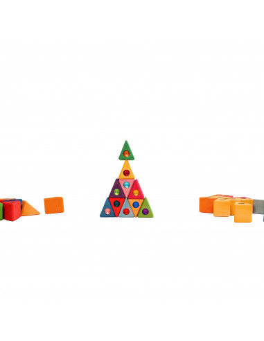 Houten driehoekjes met fonkelstenen