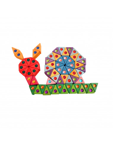 Houten driehoekjes met fonkelstenen