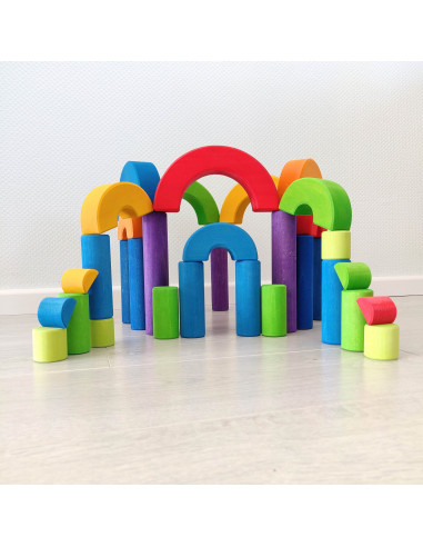 Bouwblokken rond trap