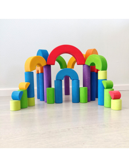 Bouwblokken rond trap