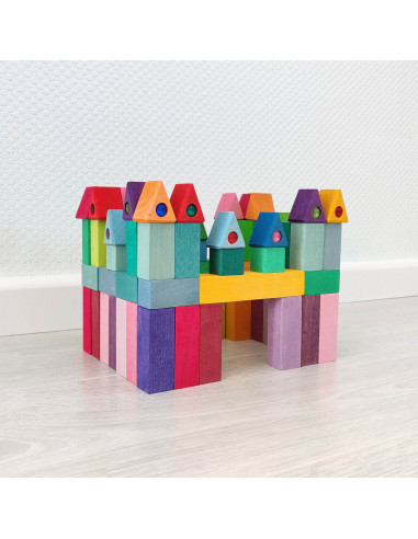 Houten driehoekjes met fonkelstenen