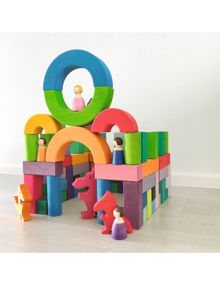 Bouwblokken rond trap