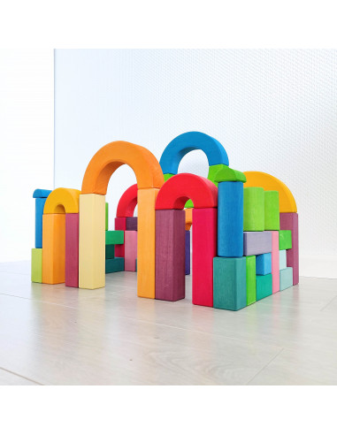 Bouwblokken rond trap