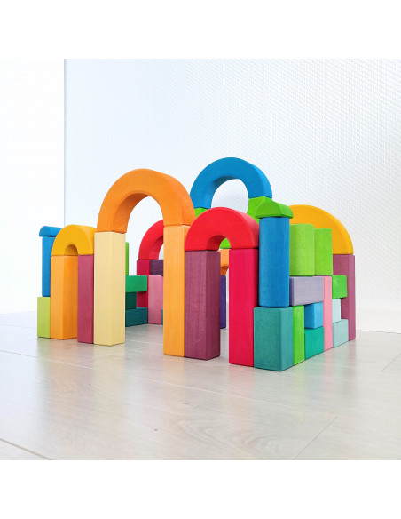 Bouwblokken rond trap