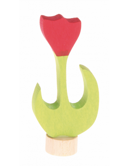 Rode tulp steker voor verjaardagsring Rode tulp steker voor verjaardagsring