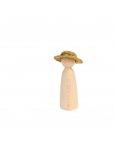 Rieten peg doll hoedje 2