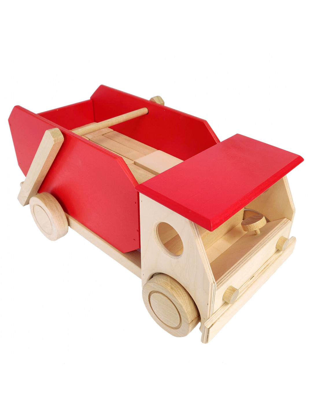 Blokken kiepwagen houten speelgoed