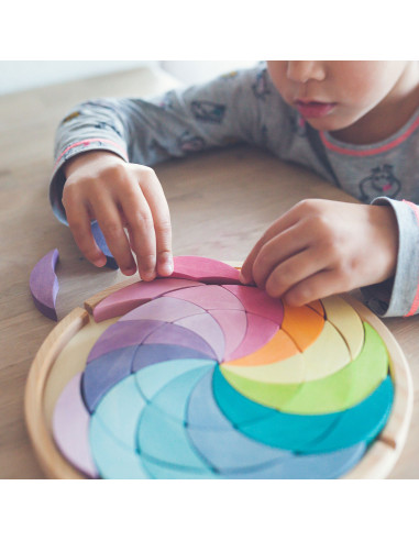 Kleurenwiel puzzel pastel