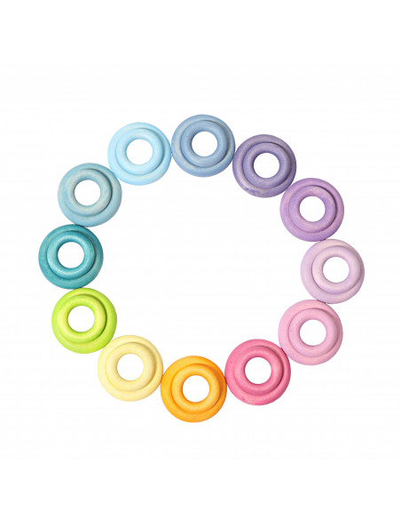 Houten ringen pastel