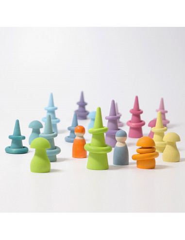 Houten ringen pastel