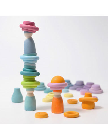 Houten ringen pastel