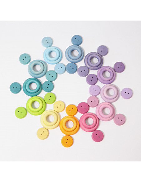 Houten ringen pastel