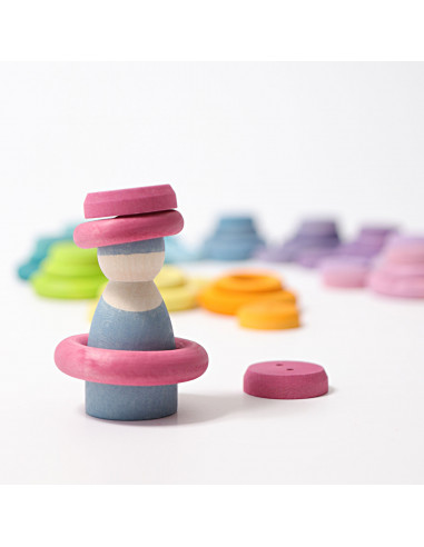 Houten ringen pastel