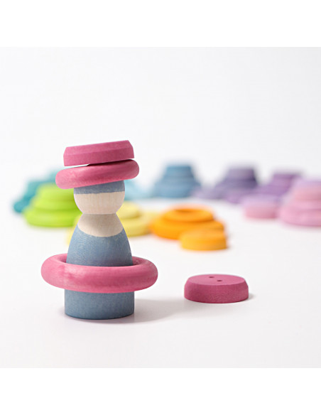 Houten ringen pastel