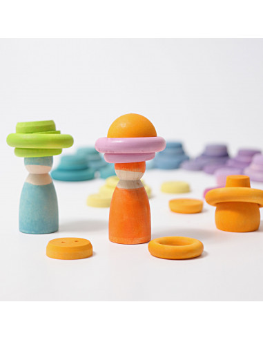 Houten ringen pastel