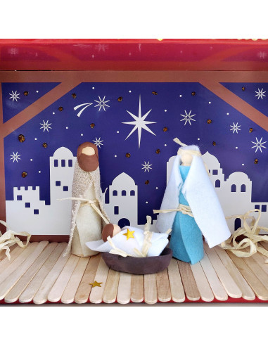 Knutsel kerststal compleet