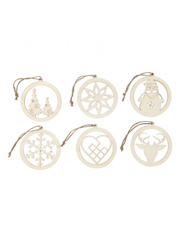 Houten kerstbal assorti