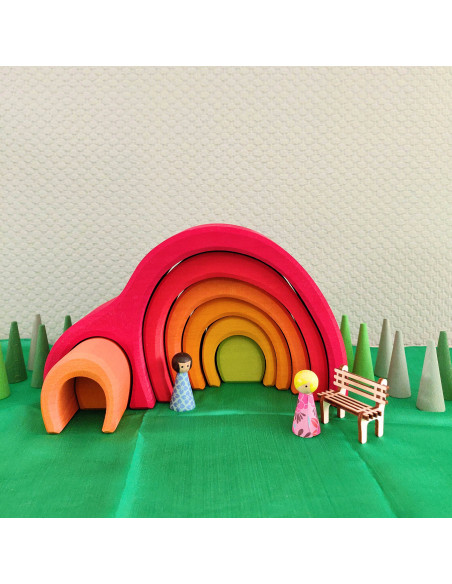 Dwergenhuis rood/geel