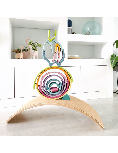 Houten regenboog pastel