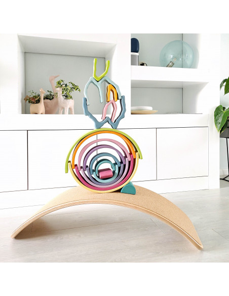 Houten regenboog pastel