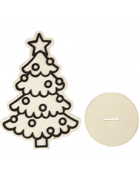 Inkleur kerstboom hout