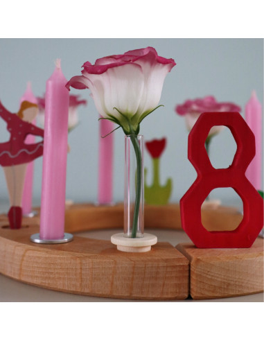 Glazen vaasje voor verjaardagsring