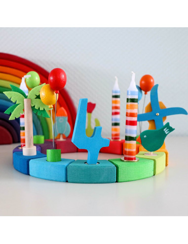 huilen partij Mok Cijfer 4 voor verjaardagsring antroposofisch - Duurzaam houten speelgoed