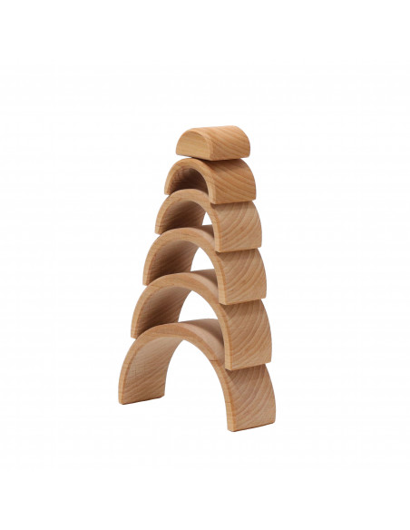 Kleine houten regenboog naturel