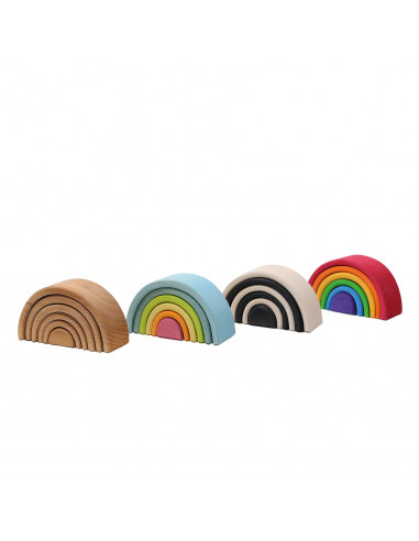 Kleine houten regenboog naturel