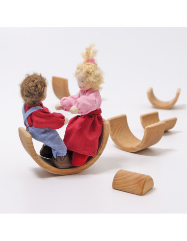 Kleine houten regenboog naturel