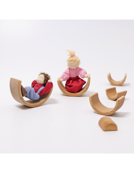 Kleine houten regenboog naturel