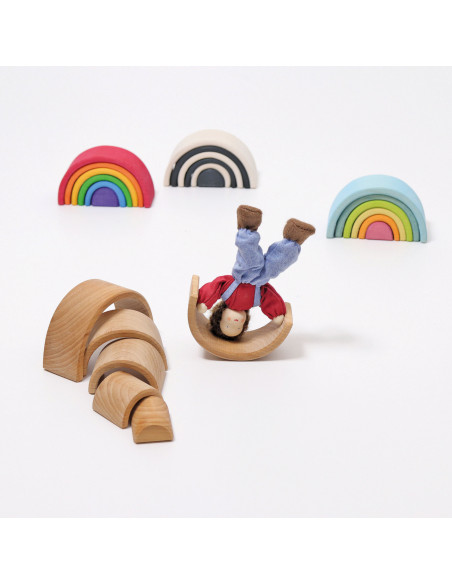 Kleine houten regenboog naturel