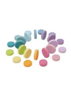 Schijven gekleurd pastel