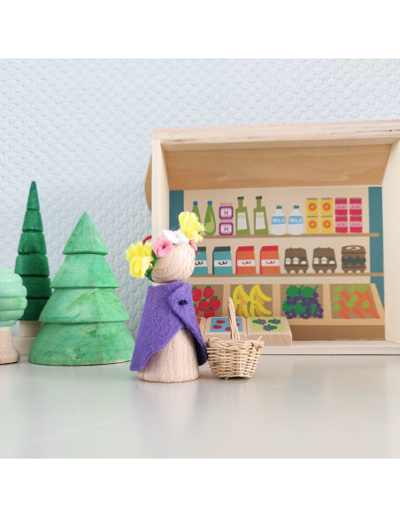 Interpersoonlijk inhoudsopgave Jane Austen Poppenhuis winkeltje - Duurzaam houten speelgoed