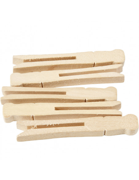 Oude houten wasknijper plat Oude houten wasknijper plat