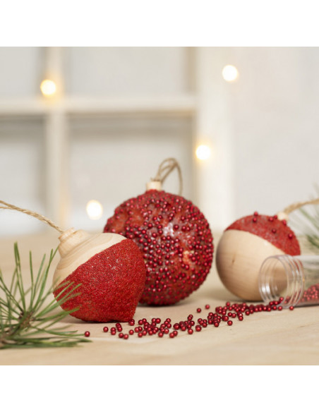 Houten kerstbal klein