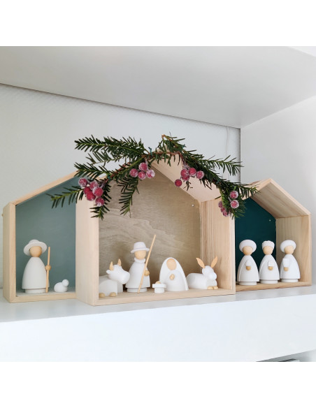 Kerststal modern wit