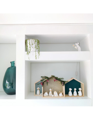 Kerststal modern wit