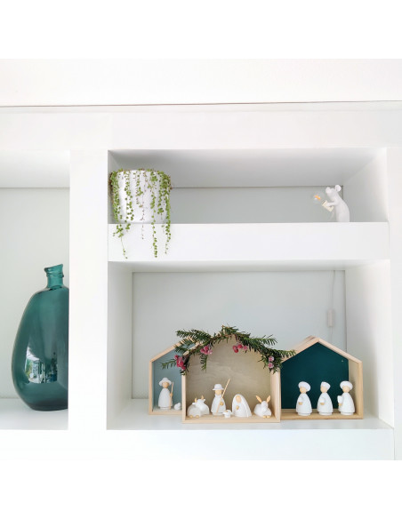 Kerststal modern wit