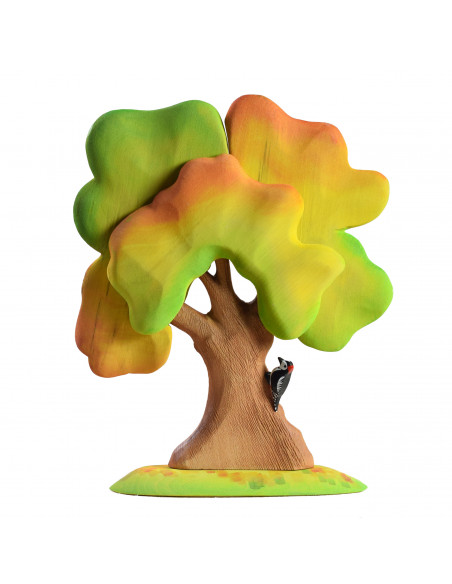 Eikenboom XL met specht in herfstkleuren Eikenboom XL met specht in herfstkleuren