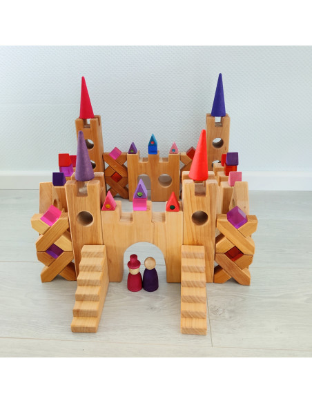 Andes Samenwerking Keizer Houten kasteel blokken - Duurzaam houten speelgoed