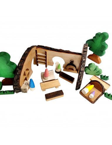 Mini boomstam poppenhuis