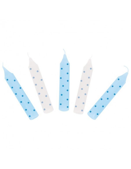 Blauwwit stippel kaars Blauwwit stippel kaars