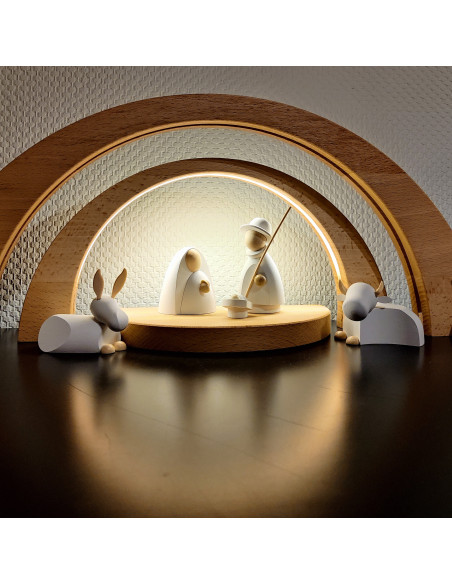 Kerststal modern wit