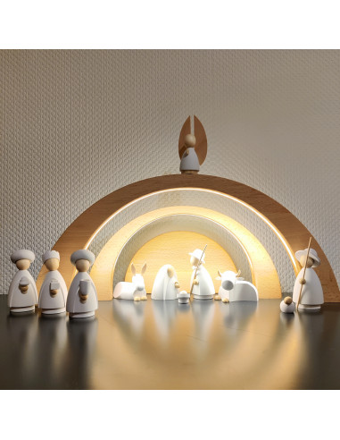 Kerststal modern wit