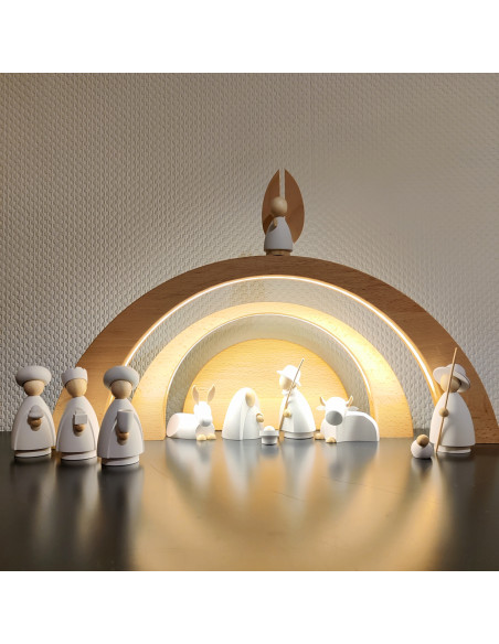 Kerststal modern wit