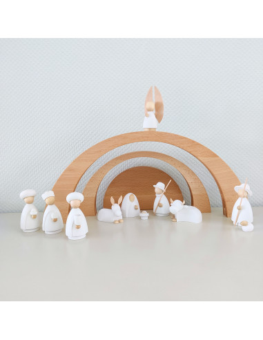 Kerststal modern wit