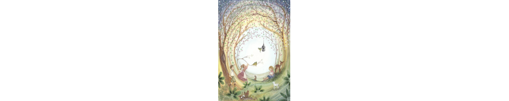 Lente ansichtkaarten - Houtspel
