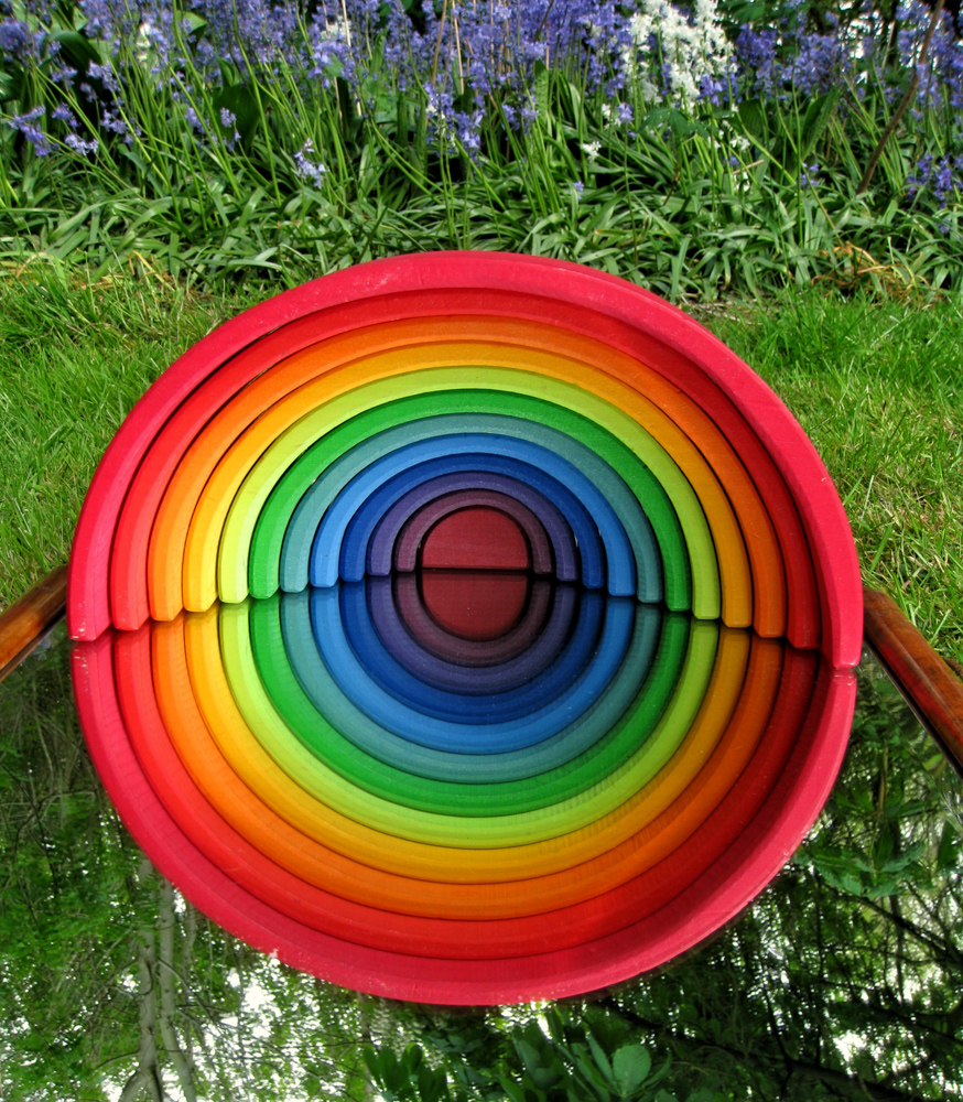 spiegel en regenboog